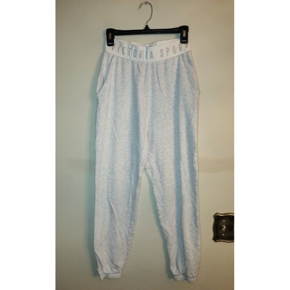 Women's Victoria Secret Sport Light Heather Gray Comfy Jogger Sweatpants Size S